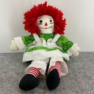 Vintage Style Handmade Raggedy Ann 12 inch Plush Doll